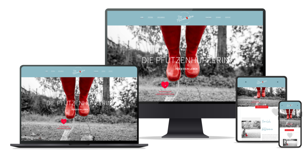 Pfützenhüpferin - responsiv WordPress Homepage